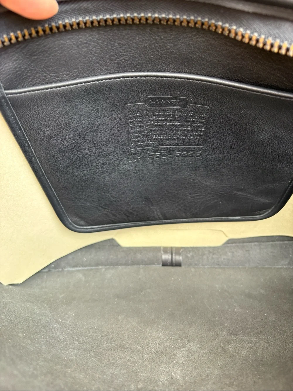 NWT XL Vintage Coach Zip Portfolio Leather Document Laptop Bag 5225 Black